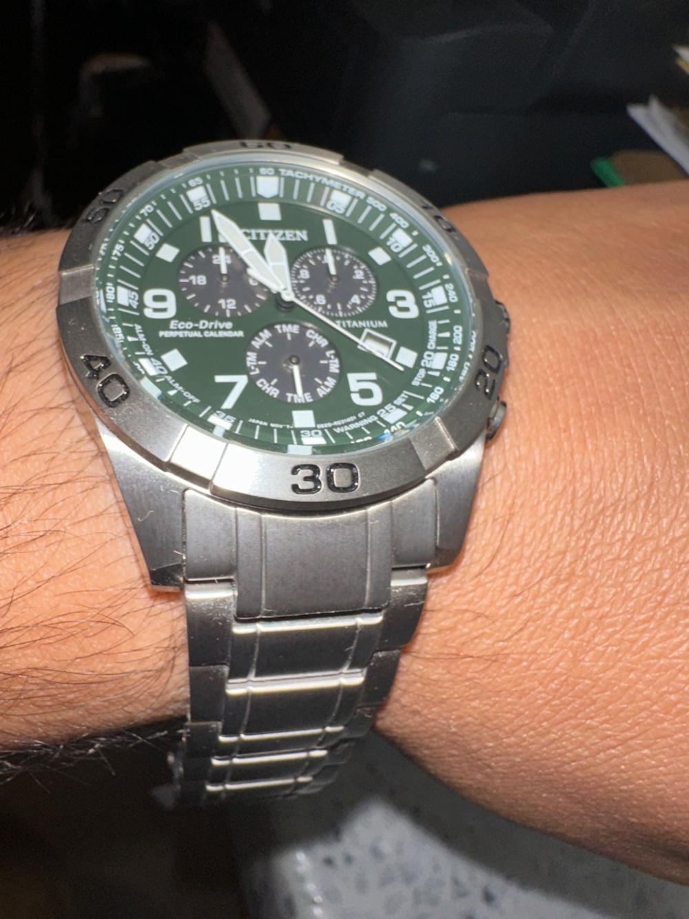Citizen Eco-Drive Super Titanium Green Dial Watch – BL5550-50X - Picture 5 of 5